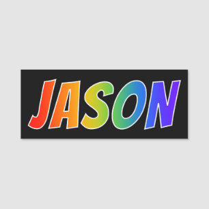 Voornaam "JASON": Fun Rainbow-kleuren Naamplaatje