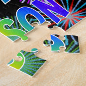 Voornaam "JAXSON", geun "HAPPY BIRTHDAY" Legpuzzel (Zijkant)