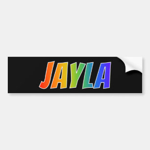 Voornaam "JAYLA": Fun Rainbow-kleuren Bumpersticker