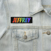 Voornaam "JEFFREY": Fun Rainbow-kleuren Naamplaatje (In situ)