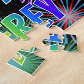 Voornaam "JEFFREY", geun "HAPPY BIRTHDAY" Legpuzzel (Zijkant)