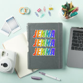 Voornaam "JENNA" w/ Fun Rainbow Coloring Sticker (iPad Cover)