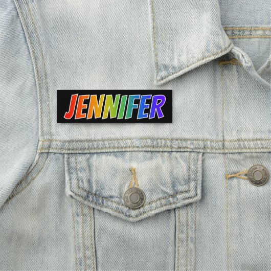 Voornaam "JENNIFER": Fun Rainbow-kleuren Naamplaatje (In situ)