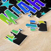 Voornaam "JEREMIAH", geun "HAPPY BIRTHDAY" Legpuzzel (Zijkant)