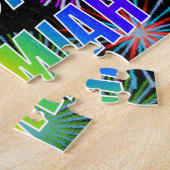 Voornaam "JEREMIAH", geun "HAPPY BIRTHDAY" Legpuzzel (Zijkant)