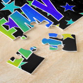 Voornaam "JEREMY", geun "HAPPY BIRTHDAY" Legpuzzel (Zijkant)