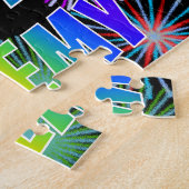 Voornaam "JEREMY", geun "HAPPY BIRTHDAY" Legpuzzel (Zijkant)