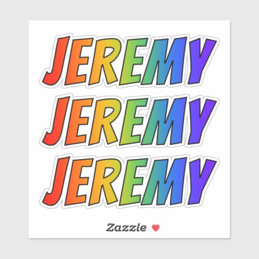 Voornaam "JEREMY" w / Fun Rainbow Coloring Sticker (Vel)