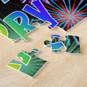 Voornaam "JERRY", geun "HAPPY BIRTHDAY" Legpuzzel (Zijkant)