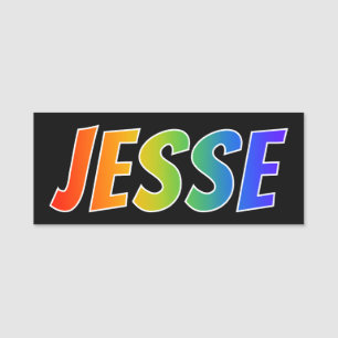 Voornaam "JESSE": Fun Rainbow-kleuren Naamplaatje