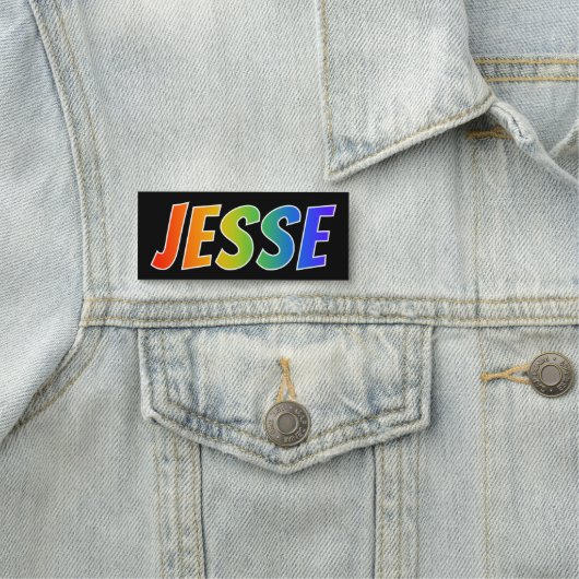 Voornaam "JESSE": Fun Rainbow-kleuren Naamplaatje (In situ)