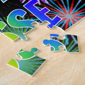 Voornaam "JESSE", geun "HAPPY BIRTHDAY" Legpuzzel (Zijkant)