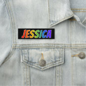 Voornaam "JESSICA": Fun Rainbow-kleuren Naamplaatje (In situ)
