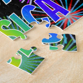 Voornaam "JESSICA", geun "HAPPY BIRTHDAY" Legpuzzel (Zijkant)