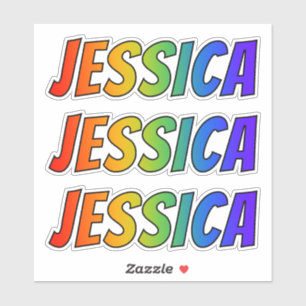 Voornaam "JESSICA" met de Kleuring van de Sticker