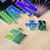 Voornaam "JILLIAN", geun "HAPPY BIRTHDAY" Legpuzzel (Zijkant)