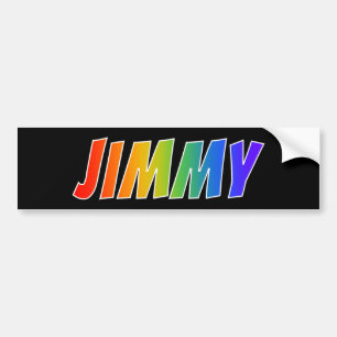 Voornaam "JIMMY": Fun Rainbow-kleuren Bumpersticker