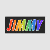 Voornaam "JIMMY": Fun Rainbow-kleuren Naamplaatje (Voorkant)