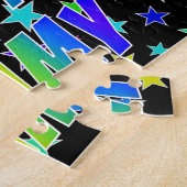 Voornaam "JIMMY", geun "HAPPY BIRTHDAY" Legpuzzel (Zijkant)