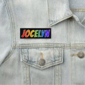 Voornaam "JOCELYN": Fun Rainbow-kleuren Naamplaatje (In situ)