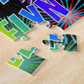 Voornaam "JOCELYN", geun "HAPPY BIRTHDAY" Legpuzzel (Zijkant)