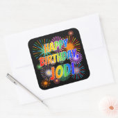 Voornaam "JODI", Fun "HAPPY BIRTHDAY" Vierkante Sticker (Envelop)