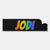 Voornaam "JODI": Fun Rainbow Coloring Bumpersticker (Voorkant)