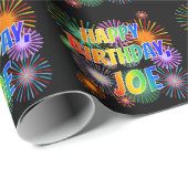Voornaam "JOE", afgekort "HAPPY BIRTHDAY" Cadeaupapier (Rol Hoek)