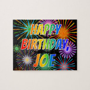 Voornaam "JOE", afgekort "HAPPY BIRTHDAY" Legpuzzel