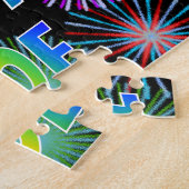 Voornaam "JOE", afgekort "HAPPY BIRTHDAY" Legpuzzel (Zijkant)