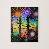 Voornaam "JOE", afgekort "HAPPY BIRTHDAY" Legpuzzel (Verticaal)