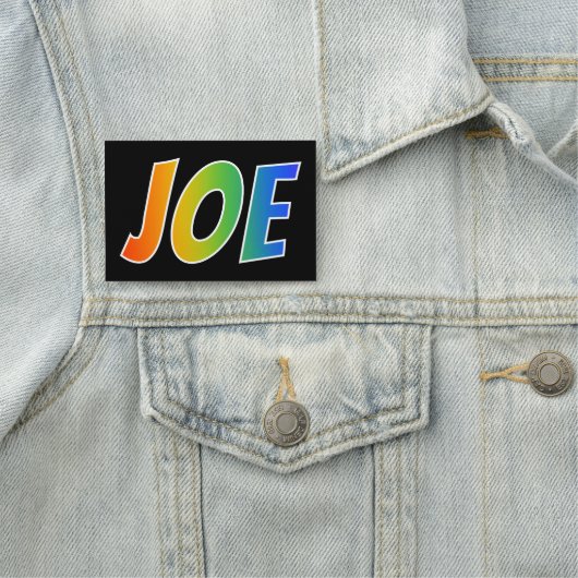 Voornaam "JOE": Fun Rainbow-kleuren Naamplaatje (In situ)