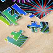 Voornaam "JOEL", geun "HAPPY BIRTHDAY" Legpuzzel (Zijkant)