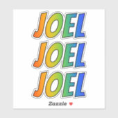 Voornaam "JOEL" w/ Fun Rainbow Coloring Sticker (Vel)