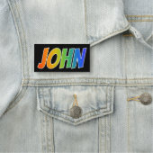 Voornaam "JOHN": Fun Rainbow-kleuren Naamplaatje (In situ)