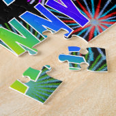 Voornaam "JOHNNY", geun "HAPPY BIRTHDAY" Legpuzzel (Zijkant)