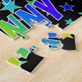 Voornaam "JOHNNY", geun "HAPPY BIRTHDAY" Legpuzzel (Zijkant)