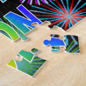 Voornaam "JON", geun "HAPPY BIRTHDAY" Legpuzzel (Zijkant)