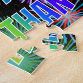 Voornaam "JONATHAN", geun "HAPPY BIRTHDAY" Legpuzzel (Zijkant)