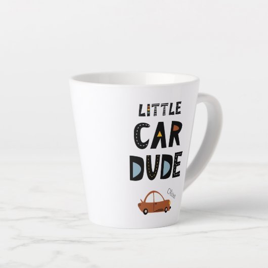 Voornaam jongen van kleine autogozer latte mok (Rechterhoek)