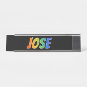 Voornaam "JOSE": Fun Rainbow Coloring Bureau Naambordje (Voorkant)