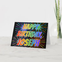 Voornaam "JOSEPH" Fun "HAPPY BIRTHDAY"