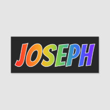 Voornaam "JOSEPH": Fun Rainbow-kleuren