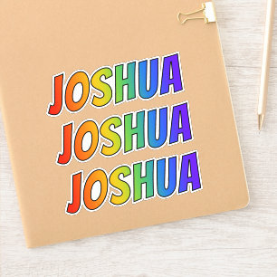 Voornaam "JOSHUA" met de Kleuring van de Regenboog Sticker
