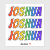 Voornaam "JOSHUA" w/ Fun Rainbow Coloring Sticker (Vel)