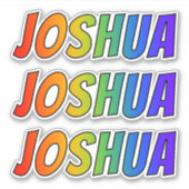 Voornaam "JOSHUA" w/ Fun Rainbow Coloring Sticker (Voorkant)