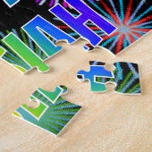 Voornaam "JOSIAH", geun "HAPPY BIRTHDAY" Legpuzzel (Zijkant)