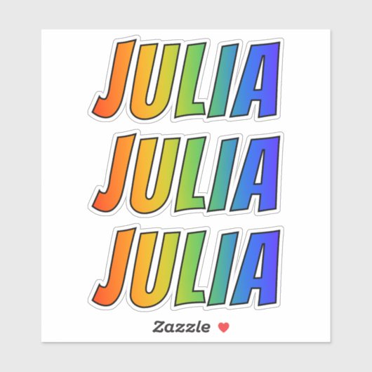 Voornaam "JULIA" w / Fun Rainbow Coloring Sticker (Vel)