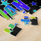 Voornaam "JULIAN", geun "HAPPY BIRTHDAY" Legpuzzel (Zijkant)