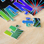 Voornaam "JULIAN", geun "HAPPY BIRTHDAY" Legpuzzel (Zijkant)